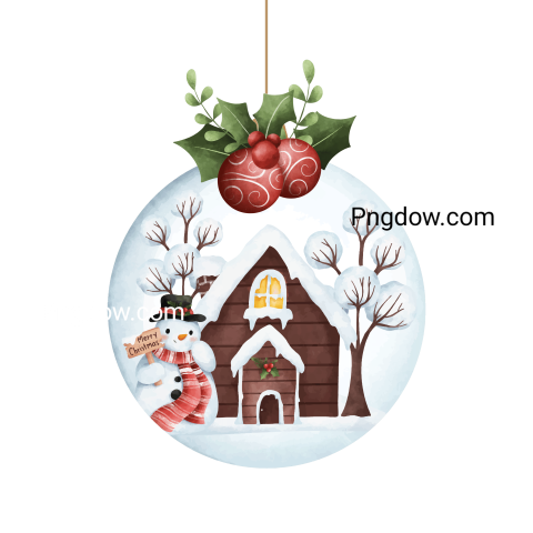 Christmas ball with snowman and christmas decoration free