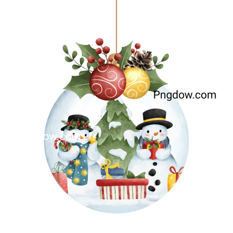 Christmas ball with snowman and christmas decoration, (6)