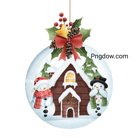 Christmas ball with snowman and christmas decoration, (1)