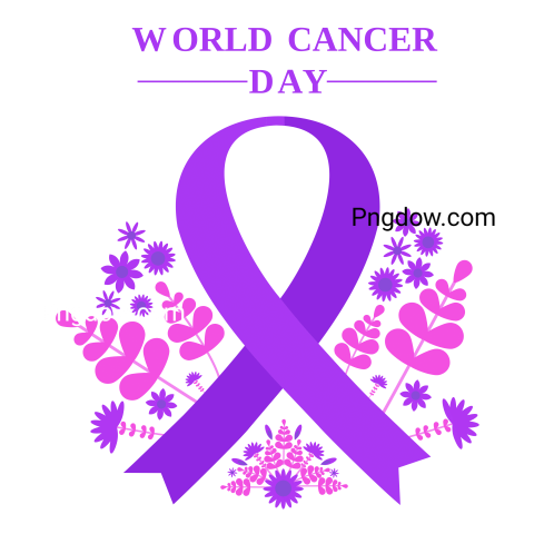 World cancer day ribbon transparent background