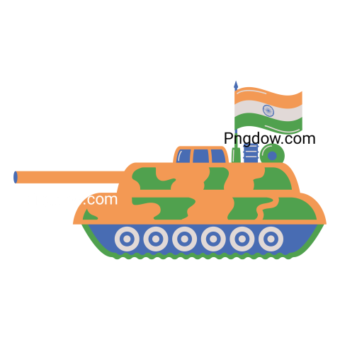 Republic day india war tank with flag