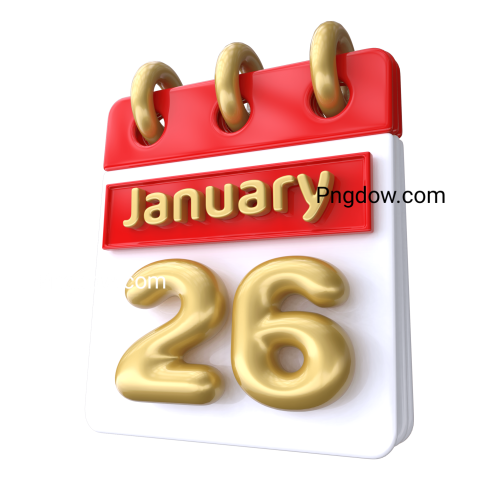 Flat Icon 3d Calendar   January 26