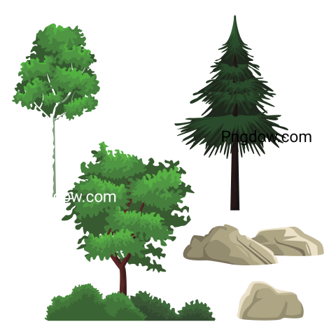 Trees and Bushes Png transparent background