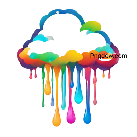 Vibrant and Transparent PNG Image of Colorful Rain Cloud Icon