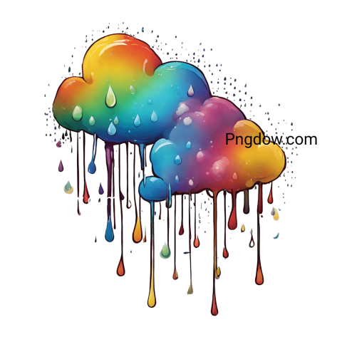 Vibrant and Transparent PNG Rain Cloud Icon Image for a Colorful Touch