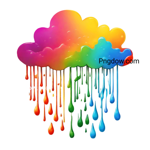 Vibrant and Transparent Rain Cloud Icon PNG Image for Creative Designs