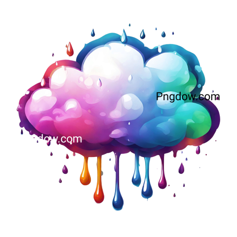 Vibrant Colorful Rain Cloud Icon Image in PNG Format   Download Now!