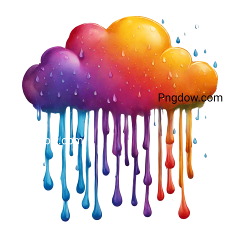 Vibrant and Transparent PNG Rain Cloud Icon Image for a Splash of Color