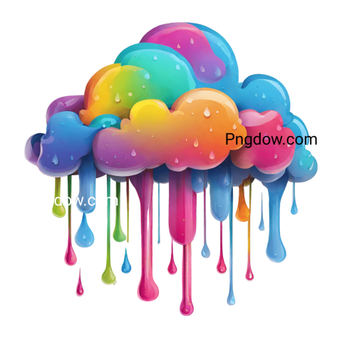 Vibrant and Transparent PNG Rain Cloud Icon Image for a Splash of Color free