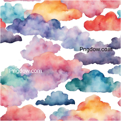 PNG Image of Blue, White, and Yellow Clouds in a Beautiful Cloudscape