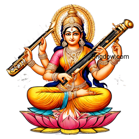 High Quality Saraswati PNG Image with Transparent Background   Download Now