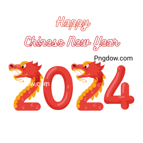 Happy Chinese New Year 2024 Zodiac Sign Of The Dragon Free PNG