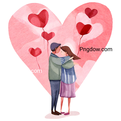 Romantic Valentine's Day Love Heart PNG Transparent   Perfect for Couples