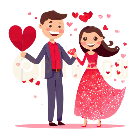 Romantic Valentine's Day Love Heart PNGs   Transparent Images for Couple