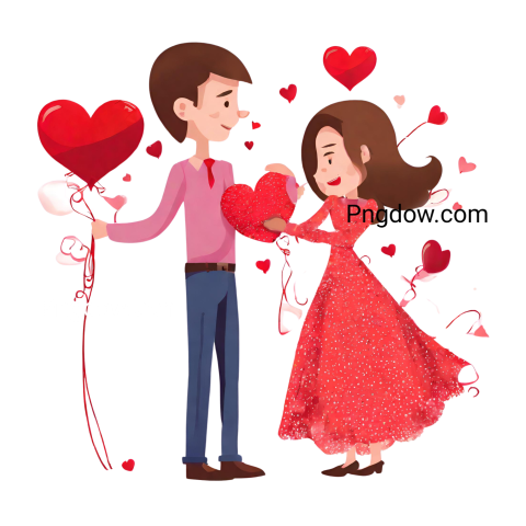 Romantic Valentine's Day Love Heart PNGs   Transparent Images for Couples