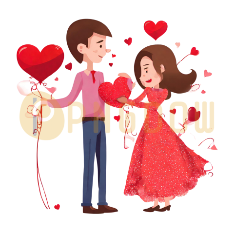 Romantic Valentine's Day Love Heart PNGs   Transparent Images for Couples