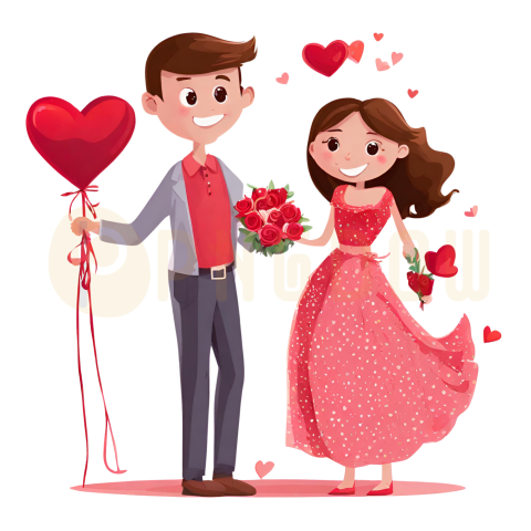Romantic Valentine's Day Love Heart PNG   Transparent Images for Couples