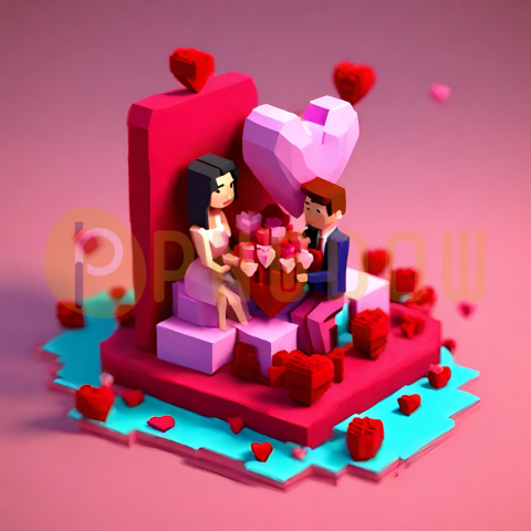 Get Stunning 3D Couples Love Heart Images for Free this Valentine's Day