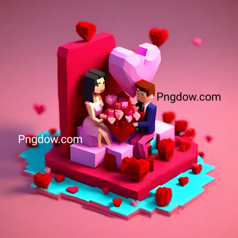 Get Stunning 3D Couples Love Heart Images for Free this Valentine's Day