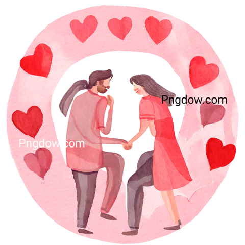 Romantic Valentines Day Love Heart PNG Transparent Images for Couples
