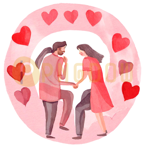 Romantic Valentines Day Love Heart PNG Transparent Images for Couples