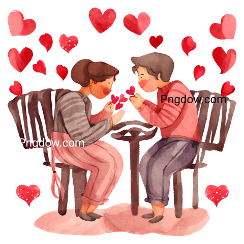 Download Free Transparent Valentines Day Love Heart PNG for Couples