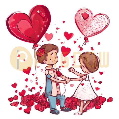 Download Free Transparent Valentines Day Love Heart PNG for   Couple