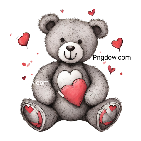 Download Free Transparent Valentine's Day Teddy Bear PNG Image