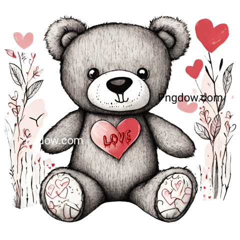 Get Your Free Transparent Valentine's Day Teddy Bear PNG image