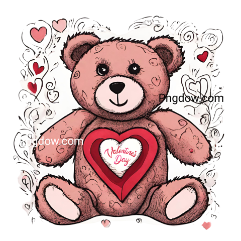Get Free Transparent Valentine's Day Teddy Bear PNG Image