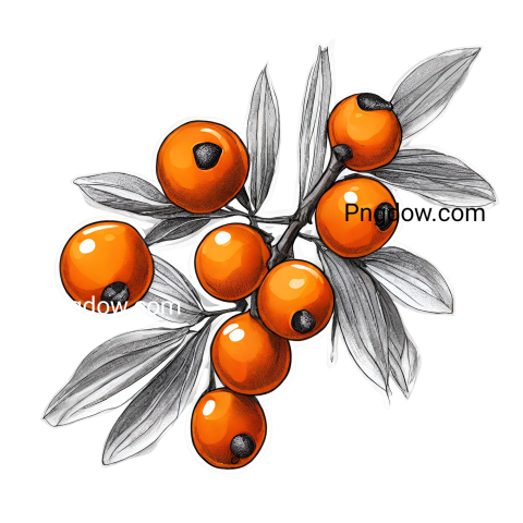 High Quality Sea buckthorn PNG Image with Transparent Background for Versatile Use