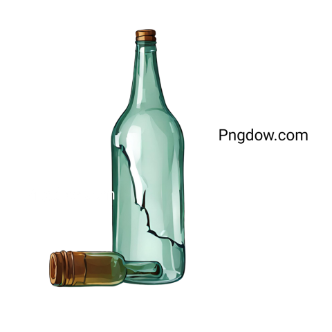 Broken bottle PNG image with transparent background, broken bottle png (19)