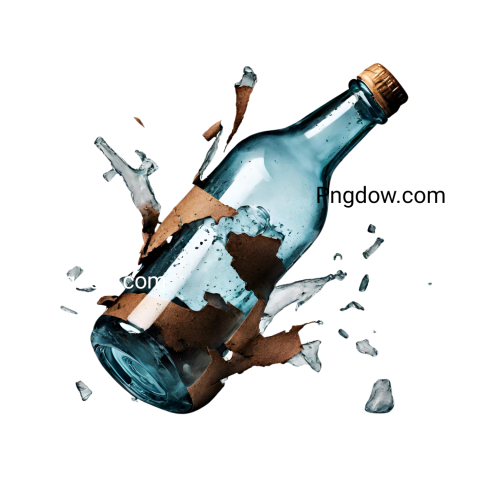 Broken bottle PNG image with transparent background, broken bottle png (24)