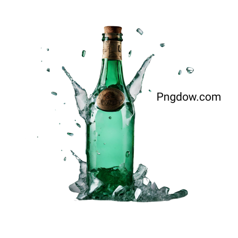 Broken bottle PNG image with transparent background, broken bottle png (35)