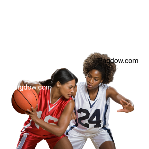 Female basketball players transparent background
