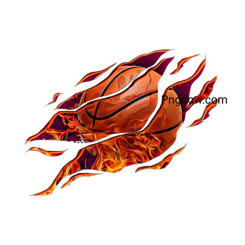 basketball on fire Png transparent background