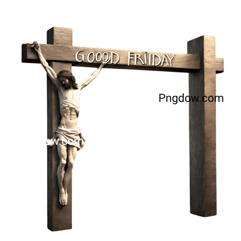 3D Jesus on Crucifix Christian symbol Illustration (1)