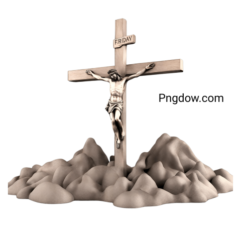 3D Jesus on Crucifix Christian symbol Illustration (2)
