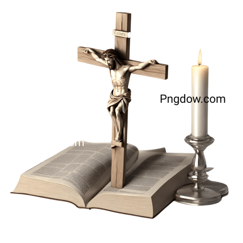 3D Jesus on Crucifix Christian symbol Illustration (3)
