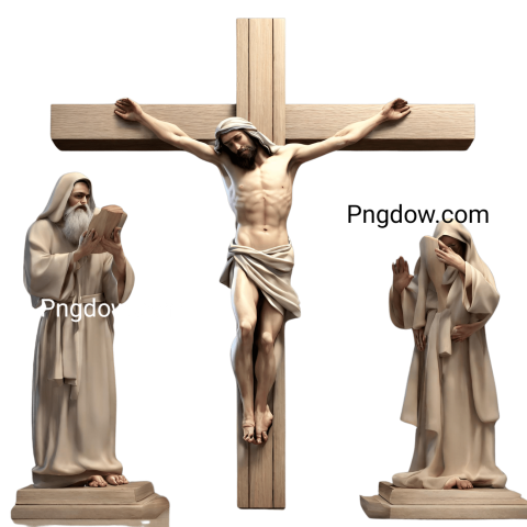 3D Jesus on Crucifix Christian symbol Illustration (4)