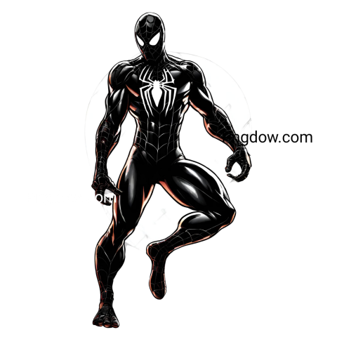 black spider man png standing up free
