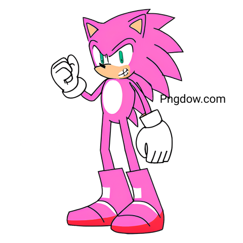 pink Sonic cartoon PNG