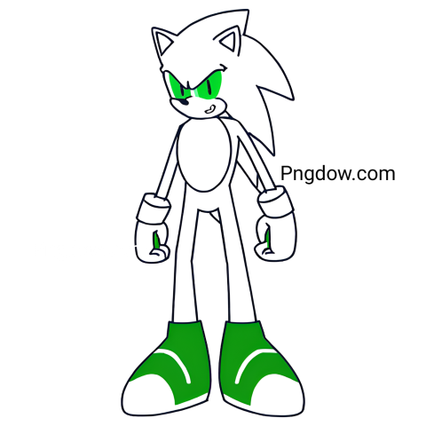 white green Sonic PNG