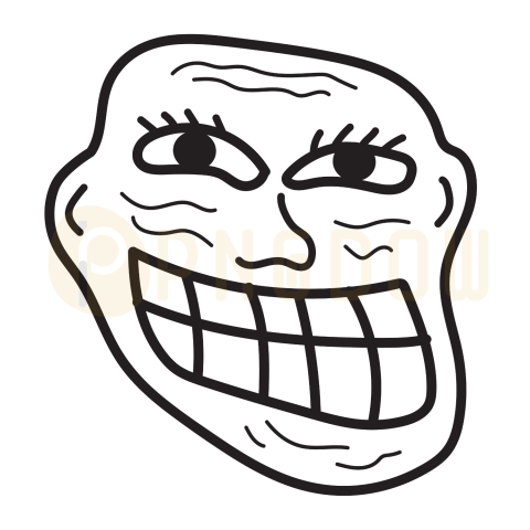 scary troll face png transparent background
