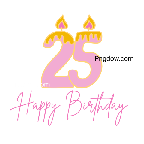 pink 25th birthday png