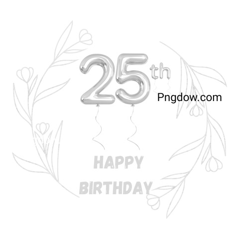 25th birthday png text