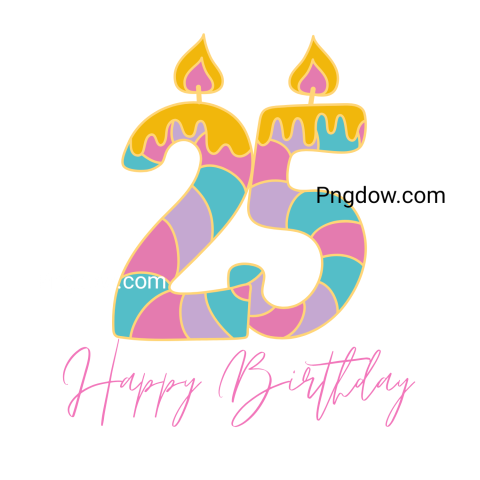 25th birthday transparent images for free download