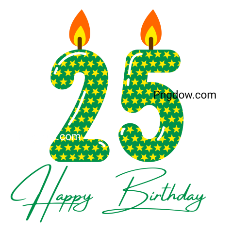 25th birthday Green png