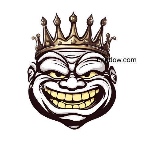 troll face png image of a clown adorned with a crown on his head