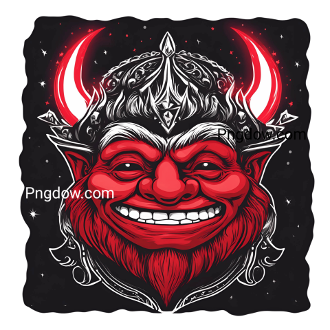 A smiling clown wearing a crown, troll face png